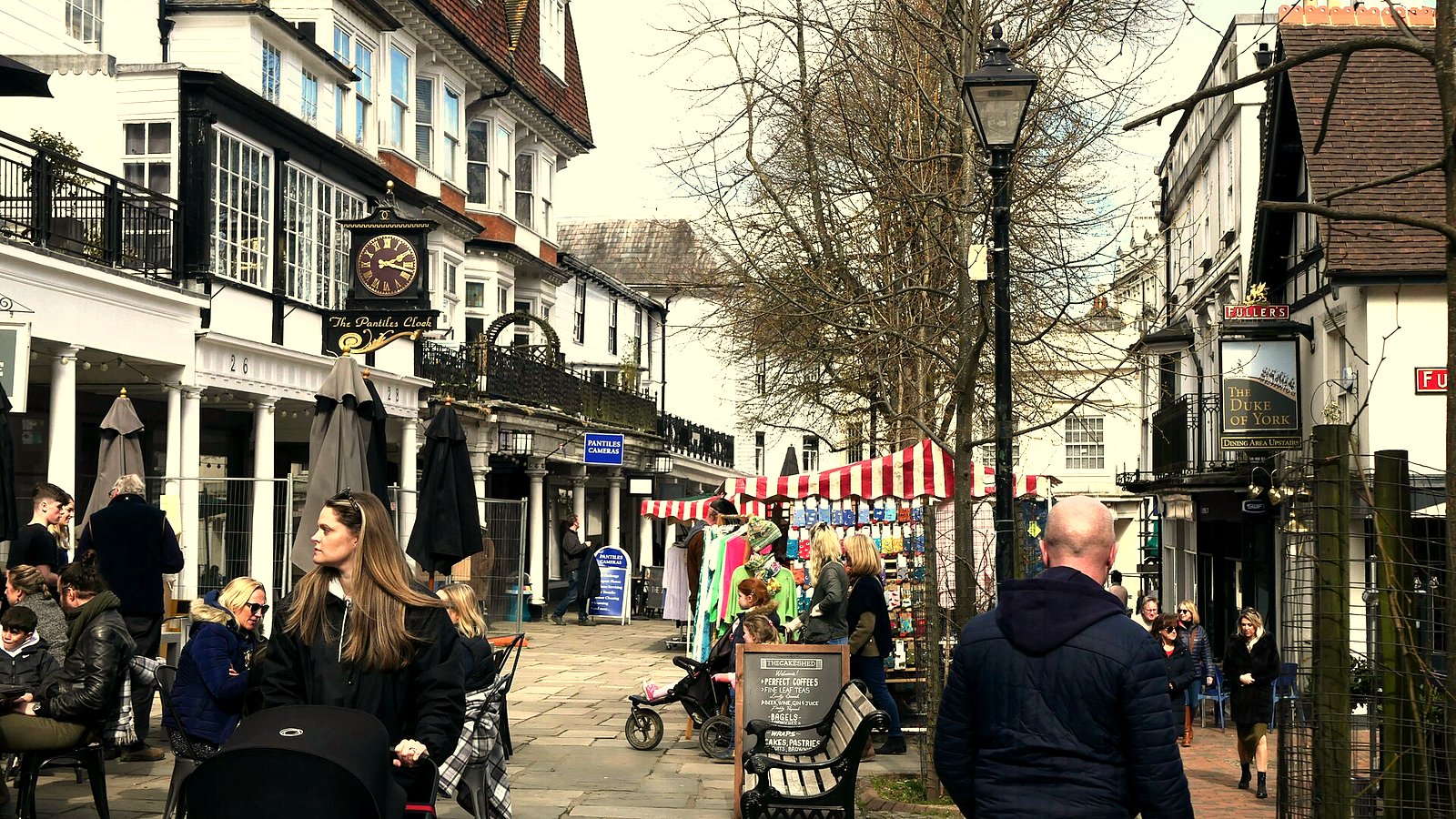 The Pantiles, a historic colonnaded square in Tunbridge Wells